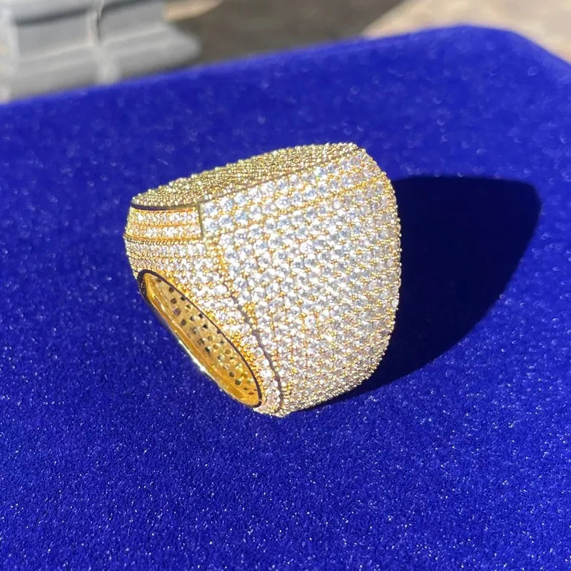 Men’s Gold Iced Out Cubic Zirconia Ring