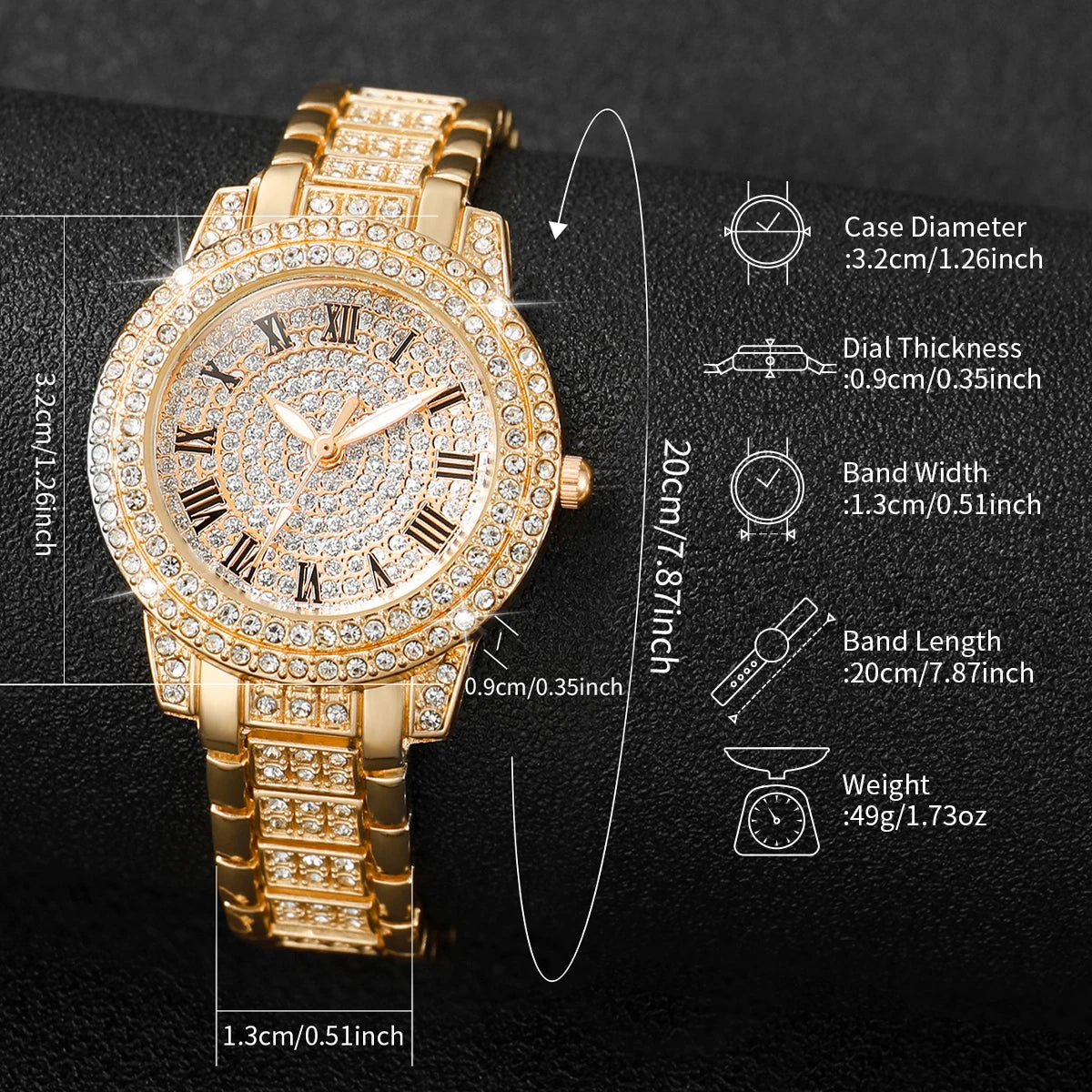 ✨ Golden Radiance Diamond Watch Set
