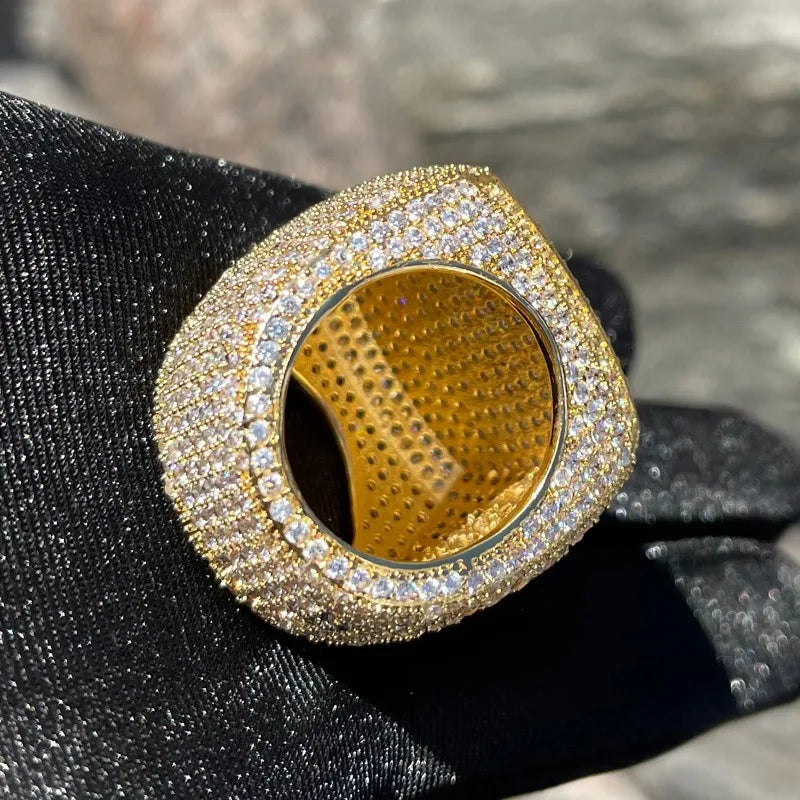 Men’s Gold Iced Out Cubic Zirconia Ring