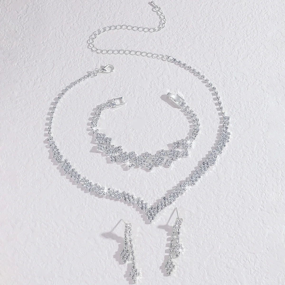 Women’s Wedding Jewelry Set – Earrings, Necklace & Bracelet