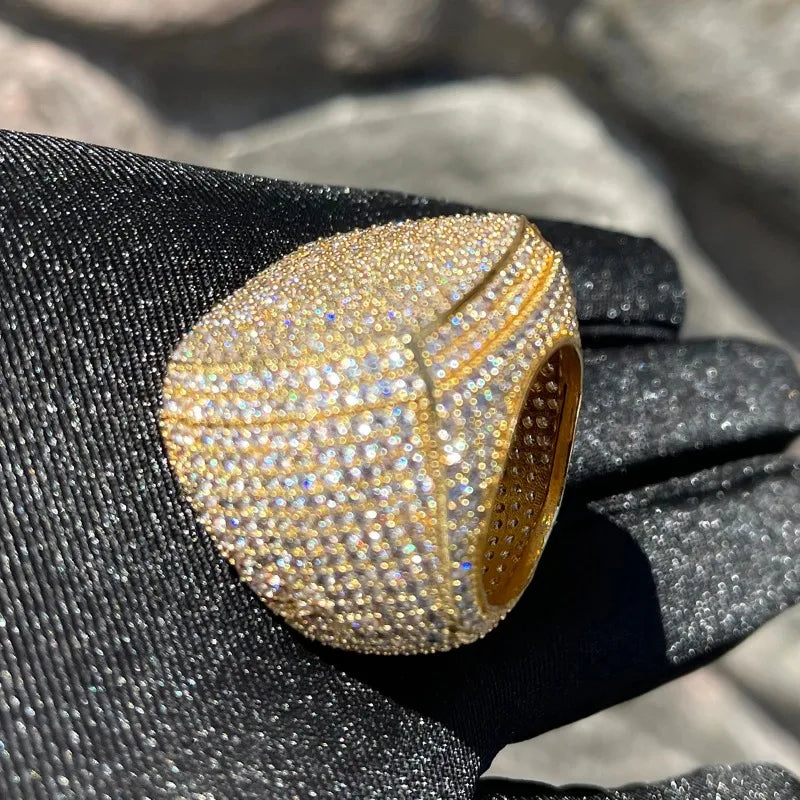 Men’s Gold Iced Out Cubic Zirconia Ring