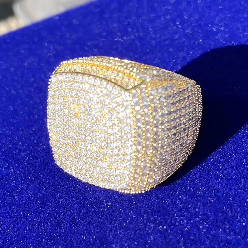 Men’s Gold Iced Out Cubic Zirconia Ring